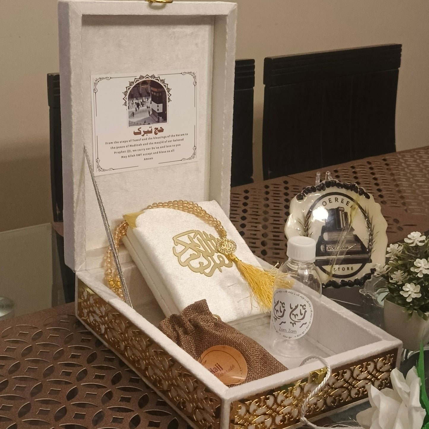 Wooden velvet Hajj/Umrah tabarrukh exquisite set