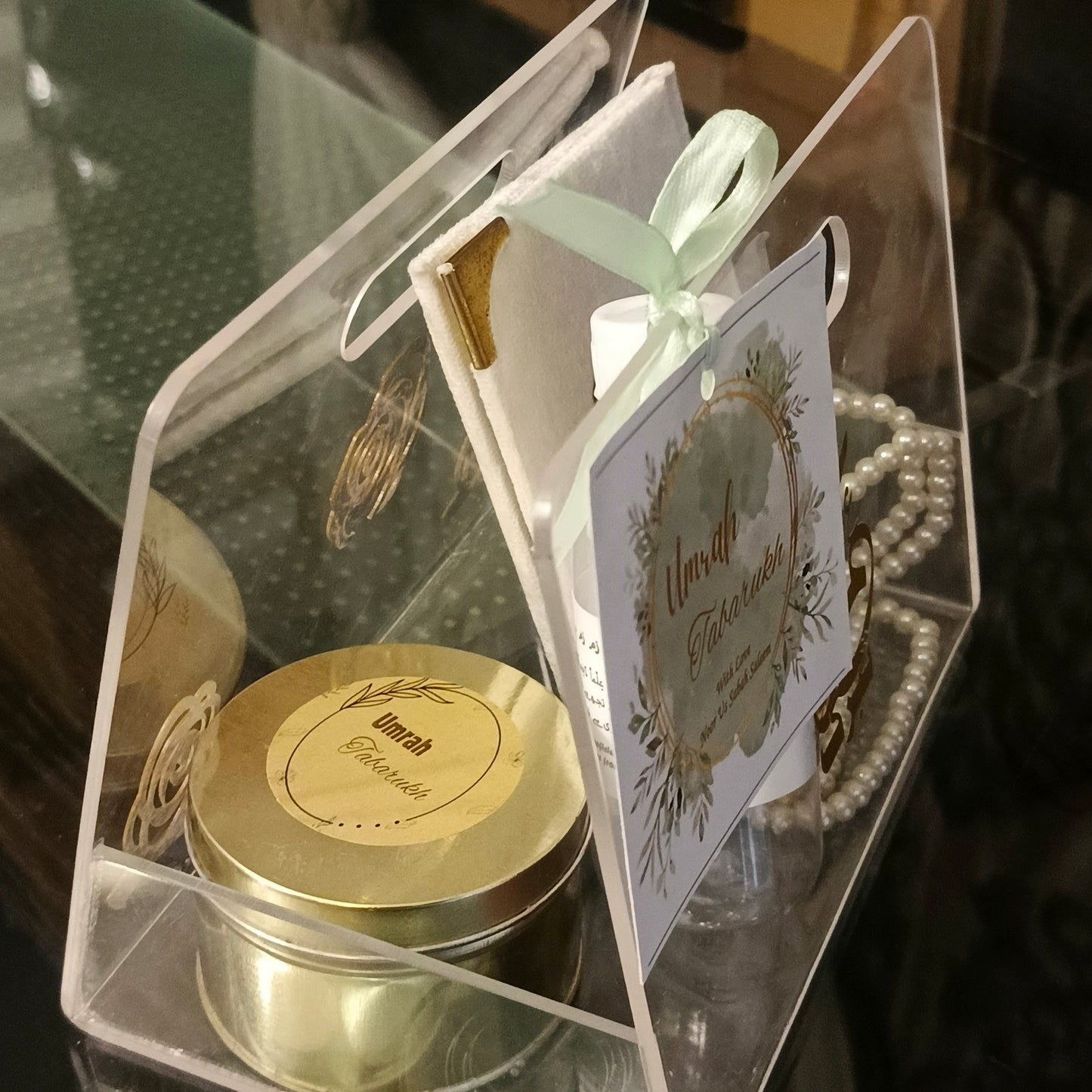 Hajj/Umrah tabarrukh Acrylic Basket | Gift Basket