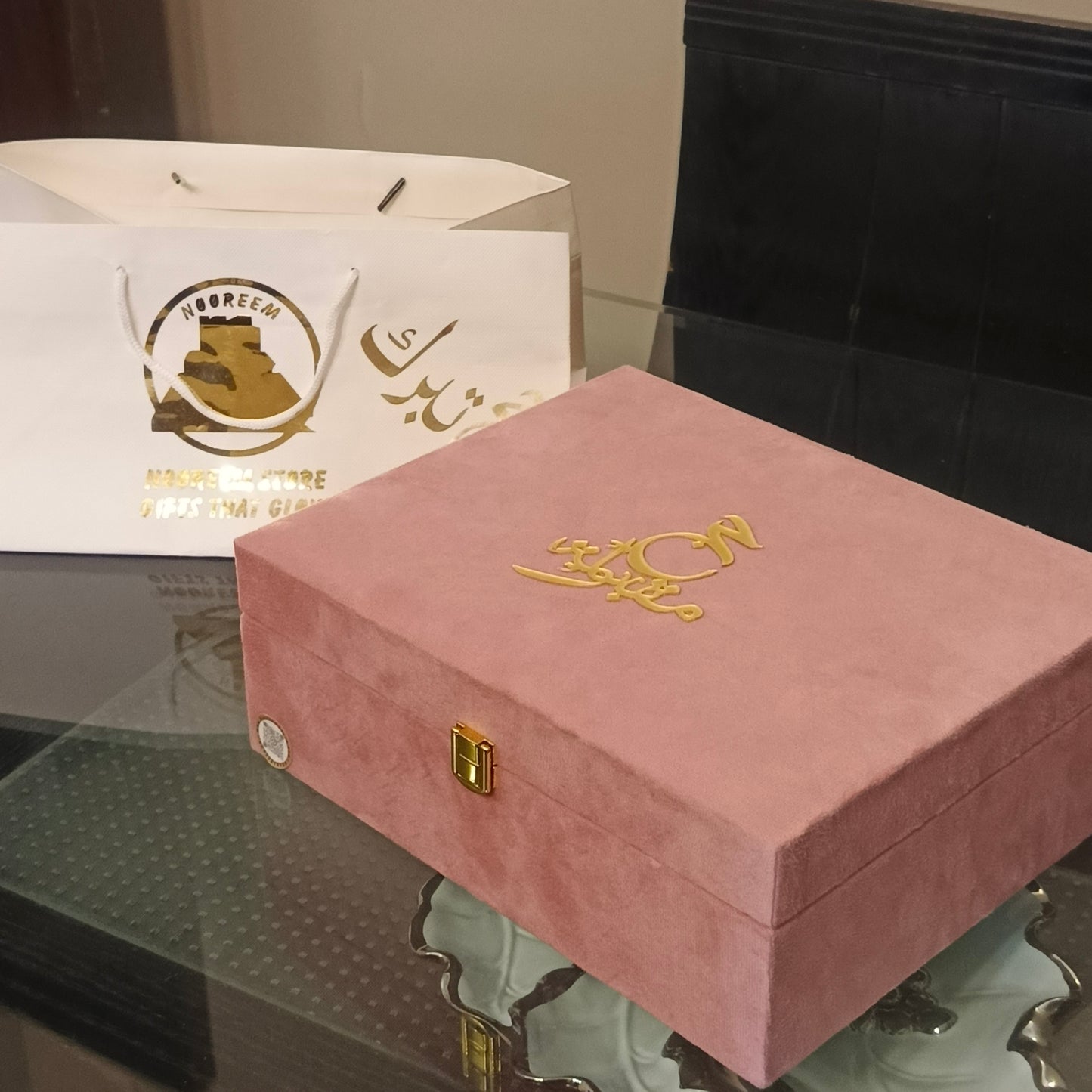 Exquisite Wooden velvet Hajj & Umrah tabarrukh sets