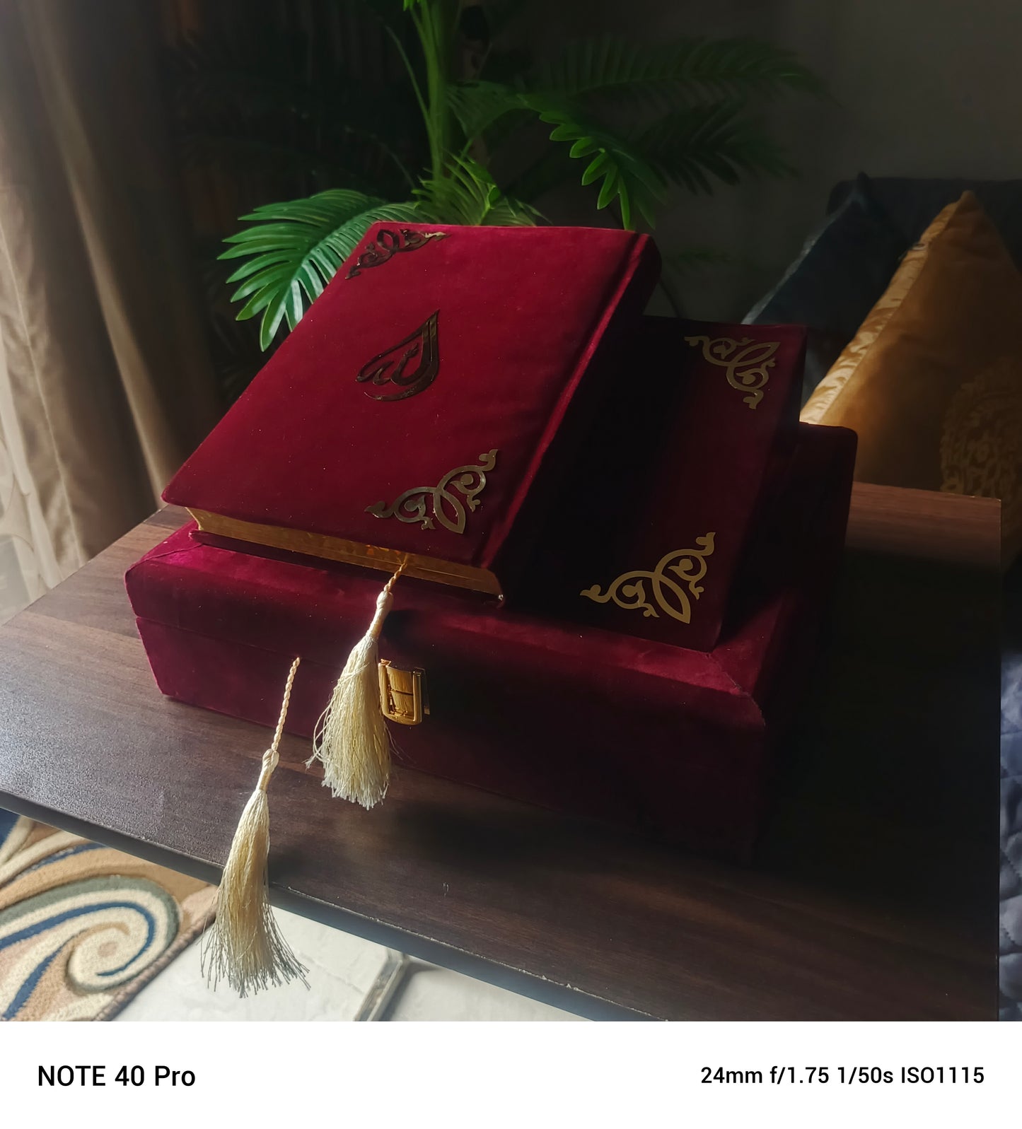 Bridal Wooden velvet Luxurious Quran set