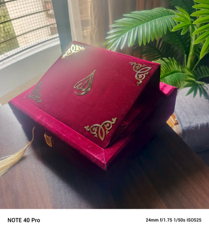 Bridal Wooden velvet Luxurious Quran set