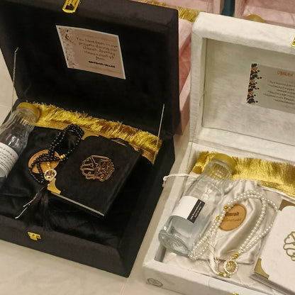 Exquisite Wooden velvet Hajj & Umrah tabarrukh sets