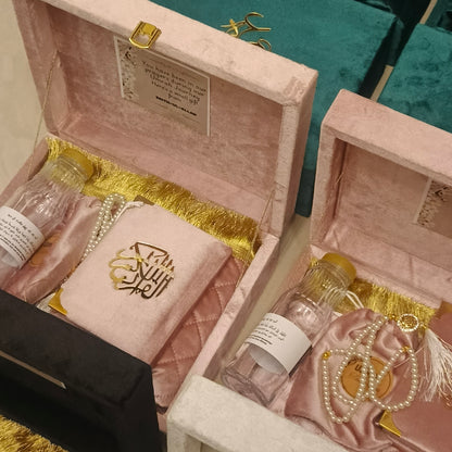 Exquisite Wooden velvet Hajj & Umrah tabarrukh sets