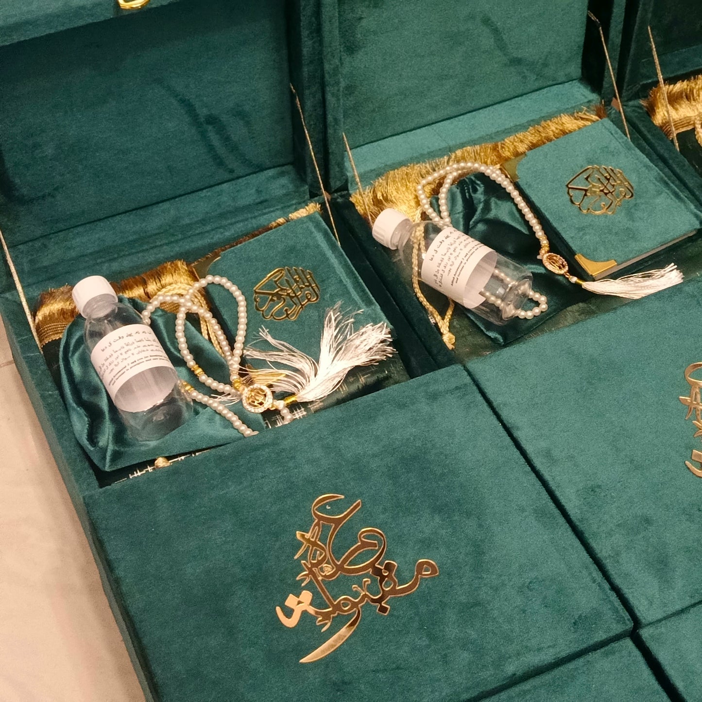 Exquisite Wooden velvet Hajj & Umrah tabarrukh sets