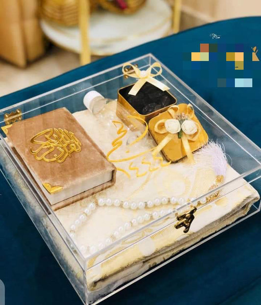 Acrylic blessed tabarruk box customize for perfect for Hajj,Umrah,Ramdan and Eid