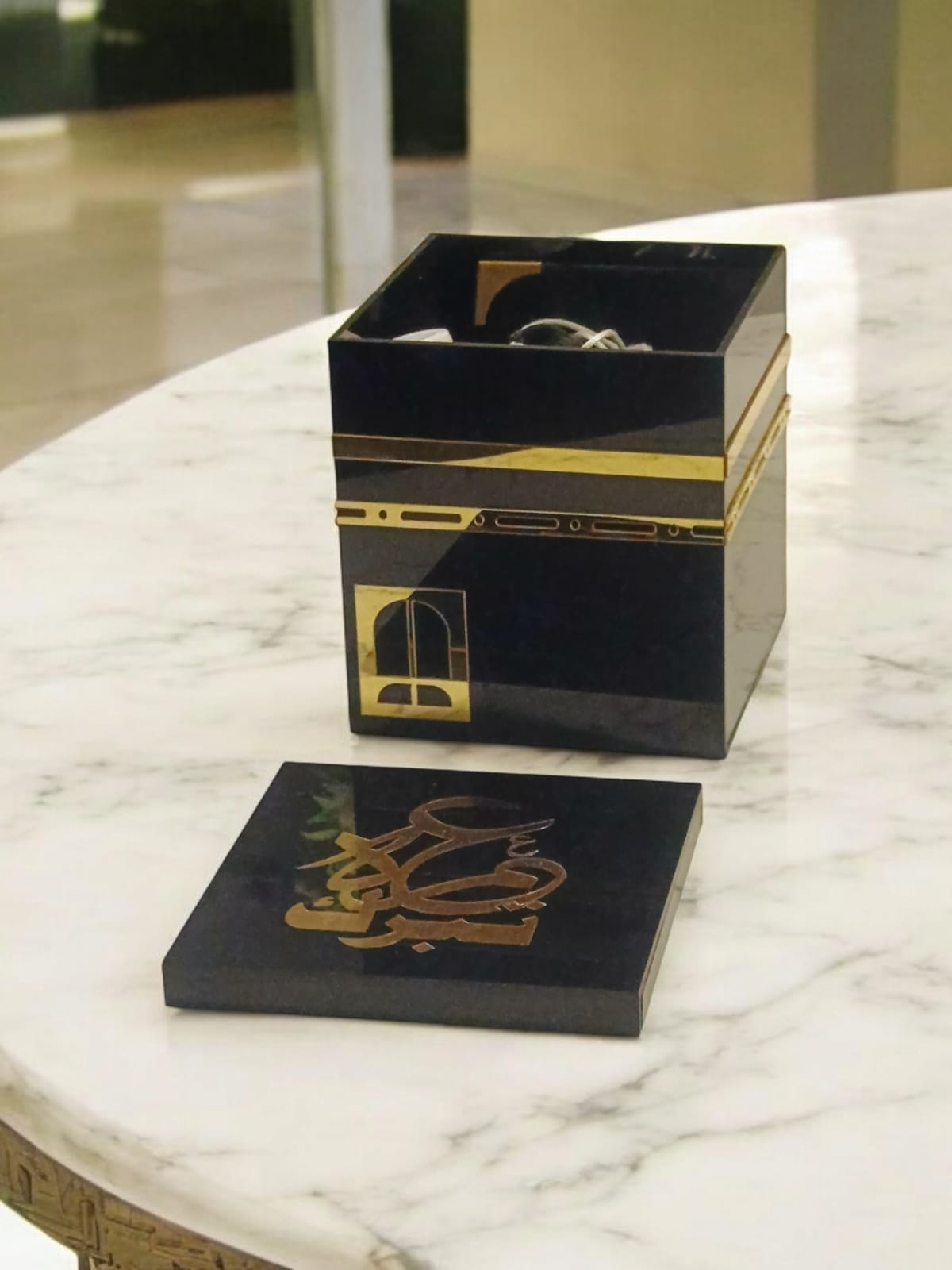 Acrylic Umrah/Hajj tabarrukh kaaba design black beauty box