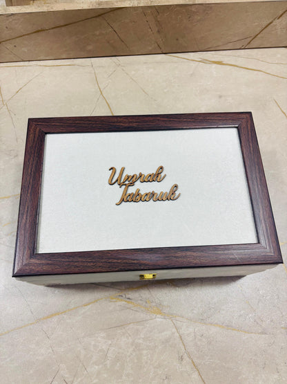 Umrah Tabbaruk Wooden Velvet Luxury Gift Set