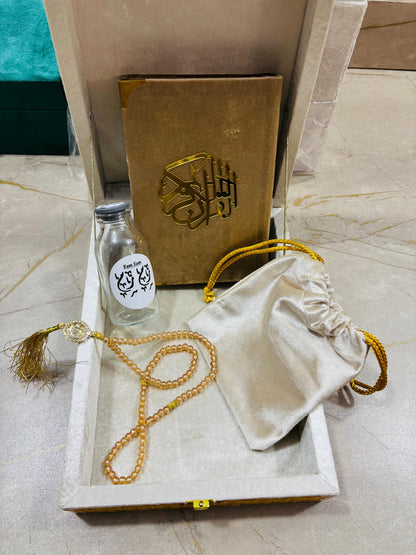 Wooden Velvet Hajj & Umrah Tabarrukh Gift Set