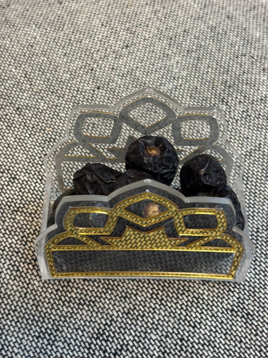 Acrylic Dates Mini Basket 6 sets with ajwa khajoor